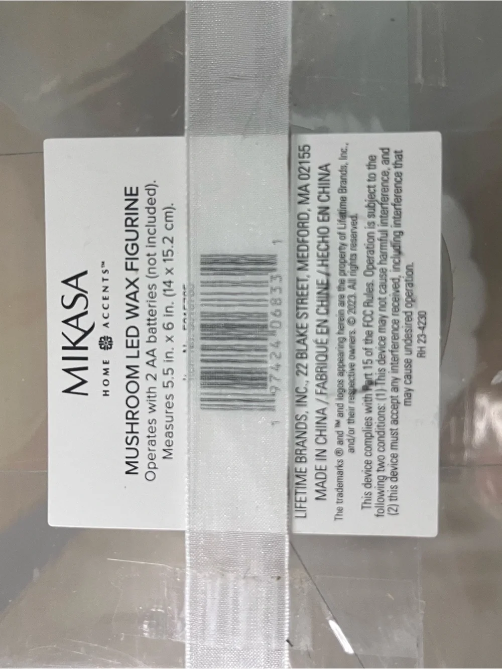 Mikasa Mushroom LED Flameless Candle Figurine Flickering Light NIB